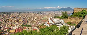 Amazing Prints: Elevated view from Castel Sant'Elmo of Naples and Mount Vesuvius in the background