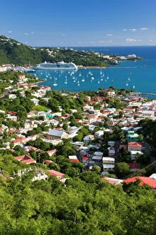 Elevated view over Charlotte Amalie, St. Thomas, U.S. Virgin Islands, Leeward Islands, West Indies, Caribbean