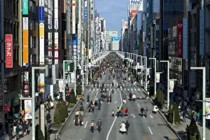 Images Dated 12th December 2010: Elevated view along Chuo Dori Street in Ginza, Tokyo, Japan, Asia