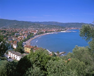 Diano Marina Prints: Elevated view of the coastline