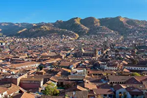 Visitor Attraction Prints: Elevated view of Cusco (Cuzco) Cathedral and Church of the Society of Jesus