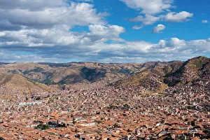 Open Space Prints: Elevated view of Cusco (Cuzco) city, Cusco Province, Cusco Region, Peru, South America