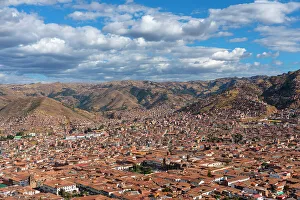 Local Architecture Prints: Elevated view of Cusco (Cuzco) city, Cusco Province, Cusco Region, Peru, South America