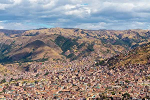 Lively Prints: Elevated view of Cusco (Cuzco) city, Cusco Province, Cusco Region, Peru, South America