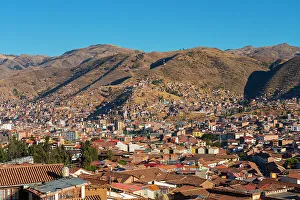 Green Spaces Prints: Elevated view of Cusco (Cuzco) city, Cusco Province, Cusco Region, Peru, South America