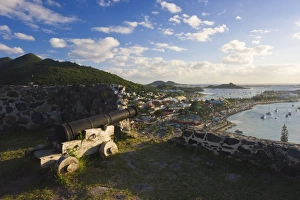 Images Dated 30th January 2008: Elevated view over the French town of Marigot from Fort St. Louis, St. Martin