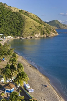 Saint Kitts And Nevis Prints: Elevated view over Frigate Bay Beach, Frigate Bay, St. Kitts, Leeward Islands