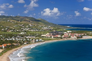 Saint Kitts And Nevis Prints: Elevated view over Frigate Bay and Frigate Beach North, St. Kitts, Leeward Islands