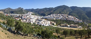 Moulay Idriss Prints: Elevated view over the historic hilltop town of Moulay Idriss