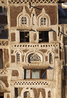 Arabian Peninsula Prints: Elevated view of house architecture