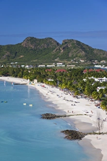 Elevated view over Jolly Harbour and Jolly Beach, Antigua, Leeward Islands