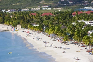 Swim Prints: Elevated view over Jolly Harbour and Jolly Beach, Antigua, Leeward Islands