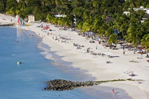 Elevated view over Jolly Harbour and Jolly Beach, Antigua, Leeward Islands