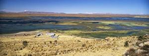 Titicaca Prints: elevated view of Lake Titicaca