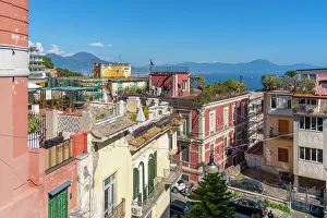 Apartment Prints: Elevated view of Naples and Amalfi Coast in background, Naples, Campania, Italy, Europe