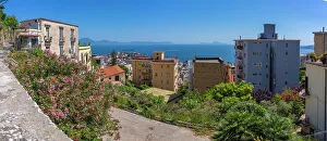 Apartments Prints: Elevated view of Naples and Amalfi Coast in background, Naples, Campania, Italy, Europe