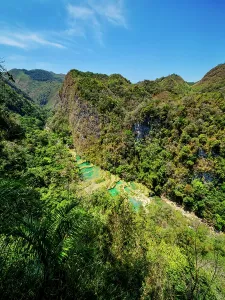 Stunning Prints: Elevated view of natural pools and hills in Semuc Champey