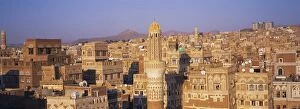 Images Dated 15th November 2008: Elevated view of the Old City of Sanaa, UNESCO World Heritage Site, Yemen, Middle East