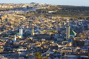 Old Medina Prints: Elevated view across the Old Medina of Fes