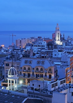 Elevated view of the Old Town, Montevideo, Uruguay, South America