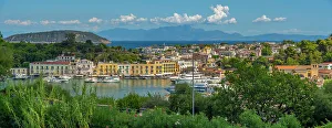 Waterfront Dining Prints: Elevated view of Porto d'Ischia (Port of Ischia)