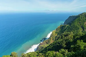 Awe Inspiring Prints: Elevated view of sea coast near Arco do Sao Jorge