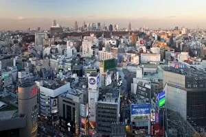 Images Dated 10th December 2010: Elevated view of Shinjuku skyline from Shibuya, Tokyo, Japan, Asia