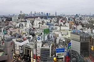 Images Dated 12th December 2010: Elevated view of Shinjuku skyline viewed from Shibuya, Tokyo, Japan, Asia