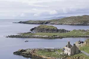 Harris Prints: Elevated view south past Renish Point at southern tip of Harris