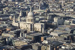 Anglican Prints: Elevated view of St. Pauls Cathedral and surrounding buildings