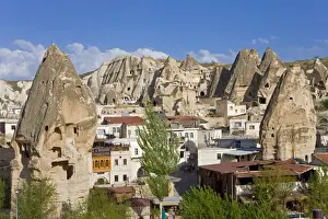 Unusual Prints: Elevated view over the town of Goreme and Tufa rock formations in Cappadocia