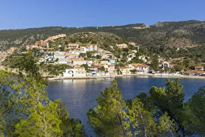 Kefaloni Prints: Elevated view over the village of Assos