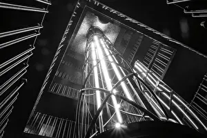 Monochrome Prints: Elevator inside Old Town City Hall at Old Town Square