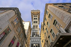 Top Section Prints: Elevator de Sant Justa, Baixa, Lisbon, Portugal, Europe