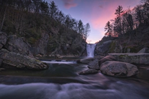 Elk River Falls at sunset, Elk River, Blue Ridge Mountains, North Carolina, United