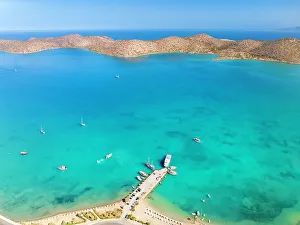 Elounda town beach, Elounda, Crete, Greek Islands, Greece, Europe