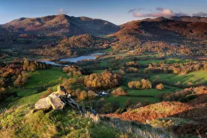 Autumnal Prints: Elter Water, Wetherlam and The Tilberthwaite Fells from Loughrigg Fell in autumn