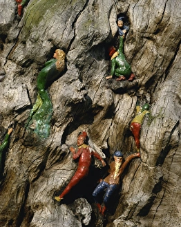 Kensington Gardens Prints: Elves carved on tree in Kensington Gardens, London, England, United Kingdom, Europe