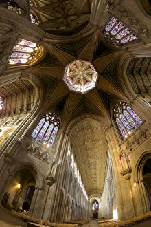 Romanesque Prints: Ely Cathedral Interior, lantern and nave, Ely, Cambridgeshire, England, United Kingdom