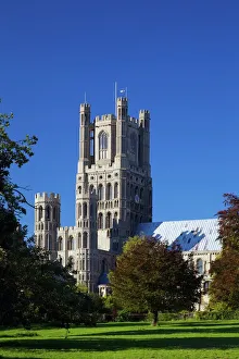 Gothic Prints: Ely Cathedral in late afternoon sunshine, Church of the Holy and Undivided Trinity