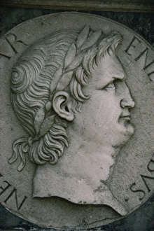 Lombardy Prints: Emperor Nero in marble, Certosa di Pavia, Lombardy, Italy, Europe