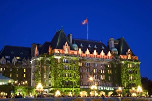 Over Grown Prints: The Empress Hotel at night, Victoria, Vancouver Island, British Columbia