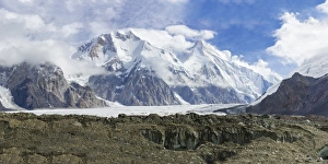Engilchek Glacier and Khan Tengri Mountain, Central Tian Shan Mountain range, Border of Kyrgyzstan