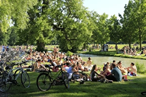 Public Park Prints: English Garden in Munich, Upper Bavaria, Bavaria, Germany, Europe