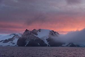 Red Sky Prints: English Strait at sunset, Antarctica, Polar Regions