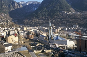 Andorra Prints: Engordany district and new sports complex, La Vella, Andorra, Europe