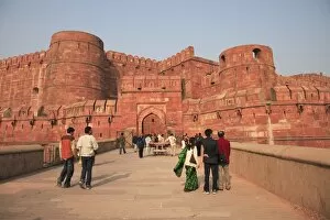 Entrance to Agra Fort, UNESCO World Heritage Site, Agra, Uttar Pradesh state, India, Asia