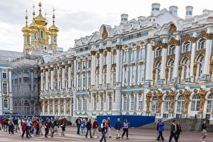 Catherine Palace Prints: Entrance to the Catherine Palace, Tsarskoe Selo, St. Petersburg, Russia, Europe