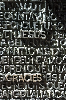 Stereotypically Spain Prints: Detail of the entrance door to Sagrada Familia, Barcelona, Catalunya, Spain, Europe