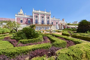 Royal Residence Prints: Entrance to Estoi Palace, in the Algarve, Portugal, Europe